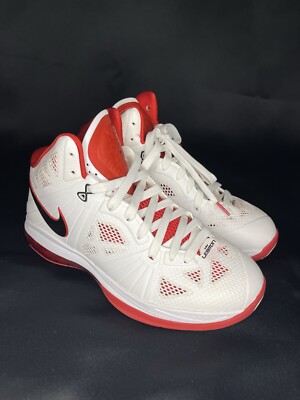 Size 8.5 - Nike LeBron 8 PS White Sport Red