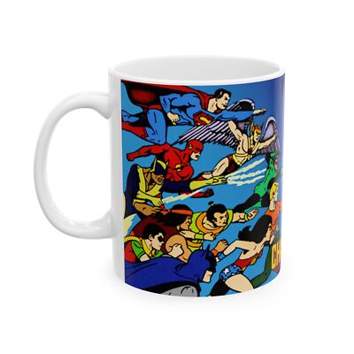 Challenge of the Super Friends Ceramic Mug, Retro Coffee Cup, 11oz, Cartoon