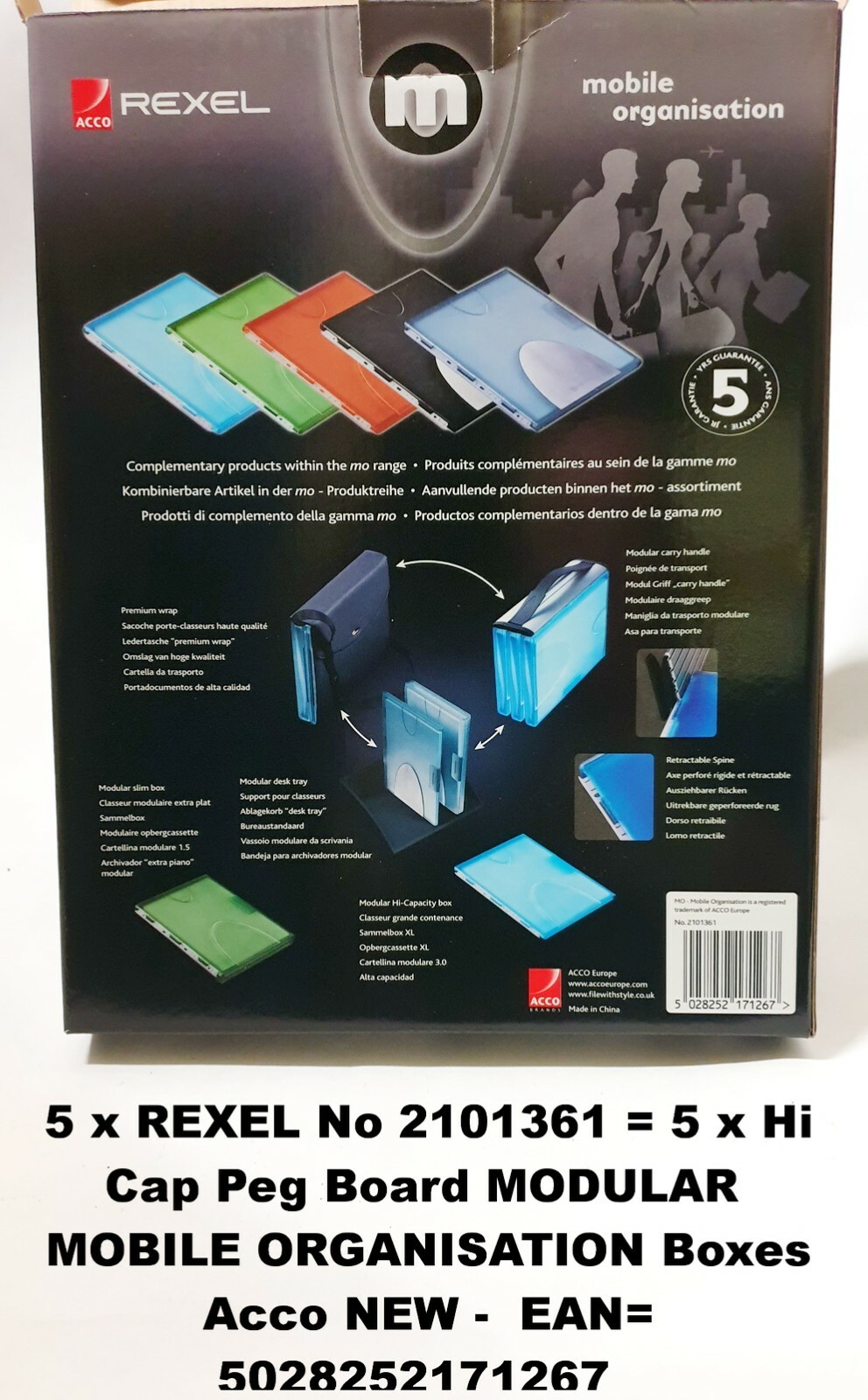 REXEL No 2101361 = 5 x Hi Cap Peg Board MODULAR MOBILE ORGANISATION ...
