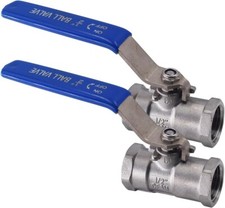 1P 1/2" Ball Valve,316 Stainless Steel, Standard Port ,1000 WOG for Water 2PACK