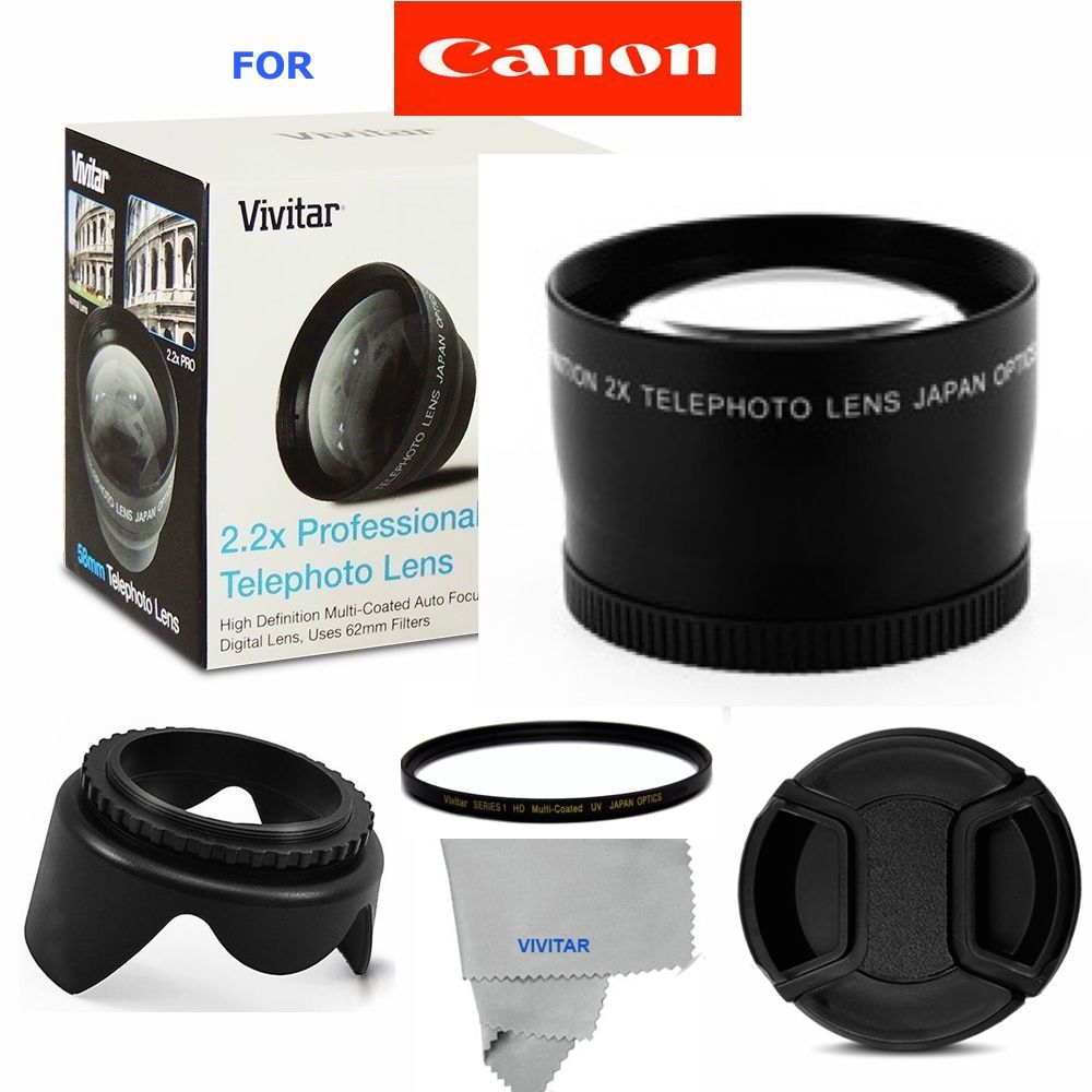 58MM Tele Converter Lens +ACCESSORIES FOR CANON EOS CAMERAS T3 T4 T5 | eBay