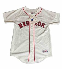 Boston Red Sox Vintage Baseball Jersey White Home Majestic NWT dead Stock Evans