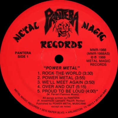 PANTERA / Power l 1988年USオリジナル盤レコード Pantera / Power Metal 1988 US ORIGINAL LP Glam Metal Magic Records