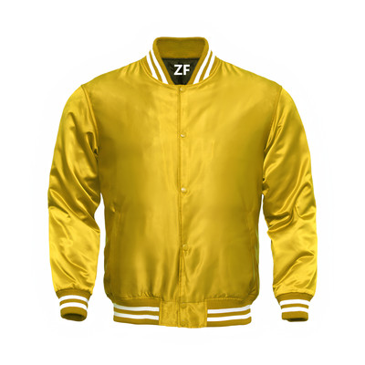 Personalized Varsity Jacket Letterman Jacket Baseball Jacket Yellow Satin Men L