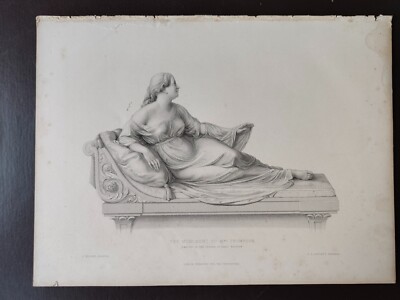  ANTIK ORIG. S/W ENGR.-AUS DEM DENKMAL-DAS DENKMAL FÜR MRS. THOMPSON-1870CA