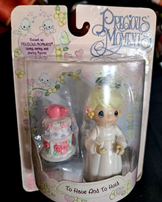 Rare 2002 Precious Moments To Have  & To Hold Bride Doll Wedding Cake NOS Sealed