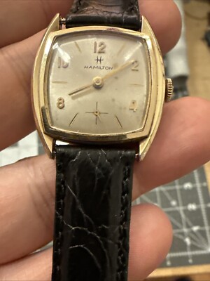 Vintage Hamilton 10k Gold Filled Men's Watch 770 Squarish Pillow
