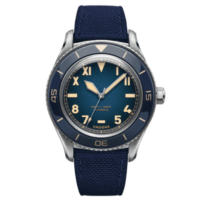 Undone Basecamp Cali Vintage Automatic Steel Blue Fabric Men's Watch