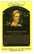 Bobby Doerr Signed Hall of Fame HOF Plaque Card / Autographed MLB Baseball