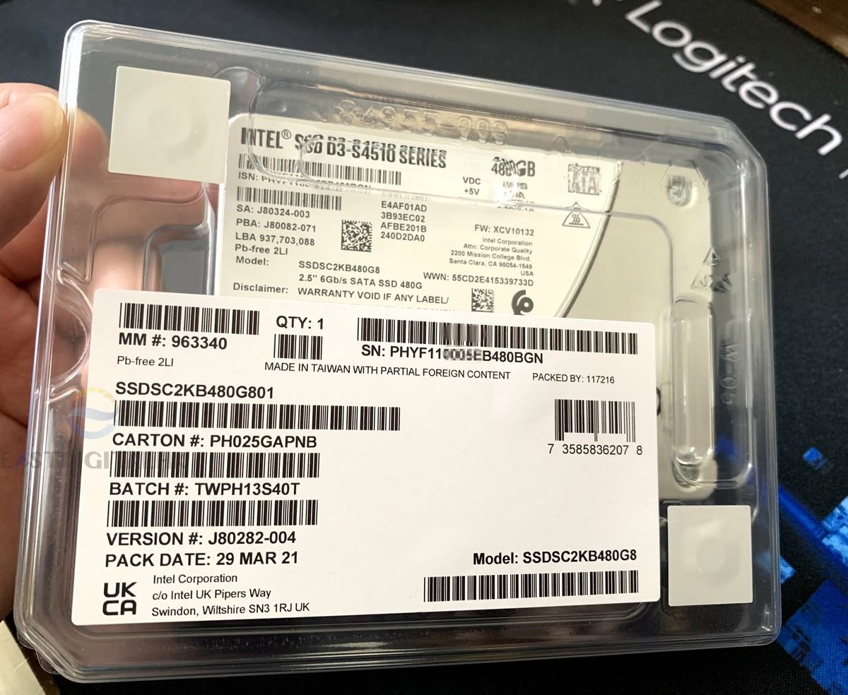 Intel SSDSC2KB480G801 D3-S4510 Series 480GB 2.5 6Gb/s SATA Intel SSDSC2KB480G801 D3-S4510 Series 480GB 2.5 6Gb/s SATA