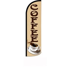 Coffee 2 1/2 ft X 11 1/2 ft Windless Swooper Flag