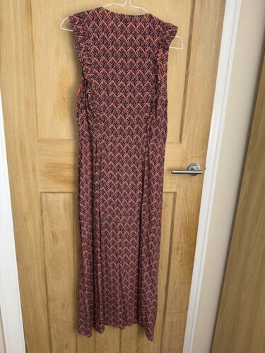 Whistles Sea Tree Frill Midi Dress UK 12 New Pink Sleeveless RRP 129 Patterned - Picture 12 of 15