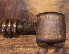 MCM Vintage Rustic  Wooden Nut Cracker Manuel Twist Handle Made In  Italy