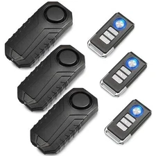 3PK Wireless Vibration Alarm With Remote Motorcycle Vehicle Security Anti-Theft