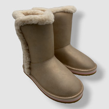 45 Sugar Kids' Girls' Gold Milhoja Cozy Faux Fur Bootie Boot Shoes Size 3