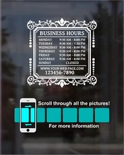 Business Hours Decal | Customize with your Logo | Store  Hours | Squeegee | BH 3