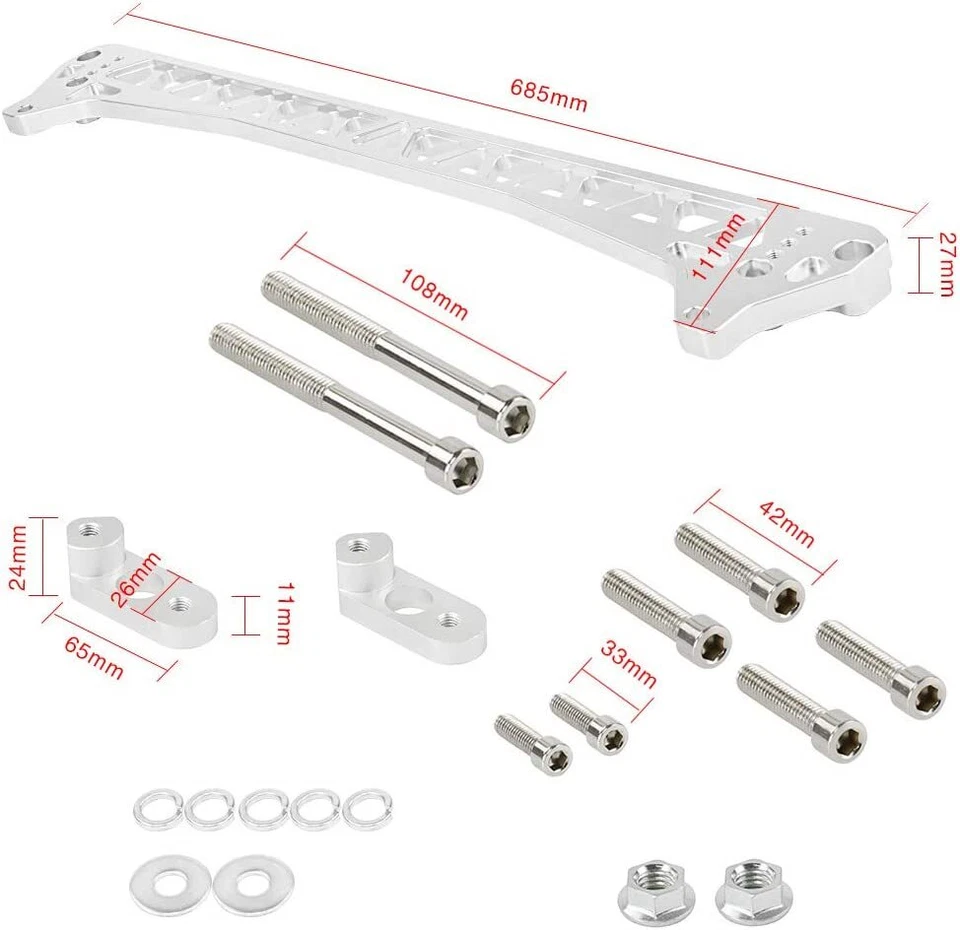 Rear Lower Vehicle Suspension Strut Subframe Brace For 1988-1995 Honda Civic EG - Изображение 2 из 4