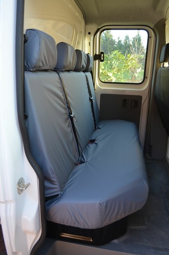 Fundas de asiento traseras de 4 plazas grises impermeables a medida MAN TGE Van 2017+ - Imagen 2 de 2
