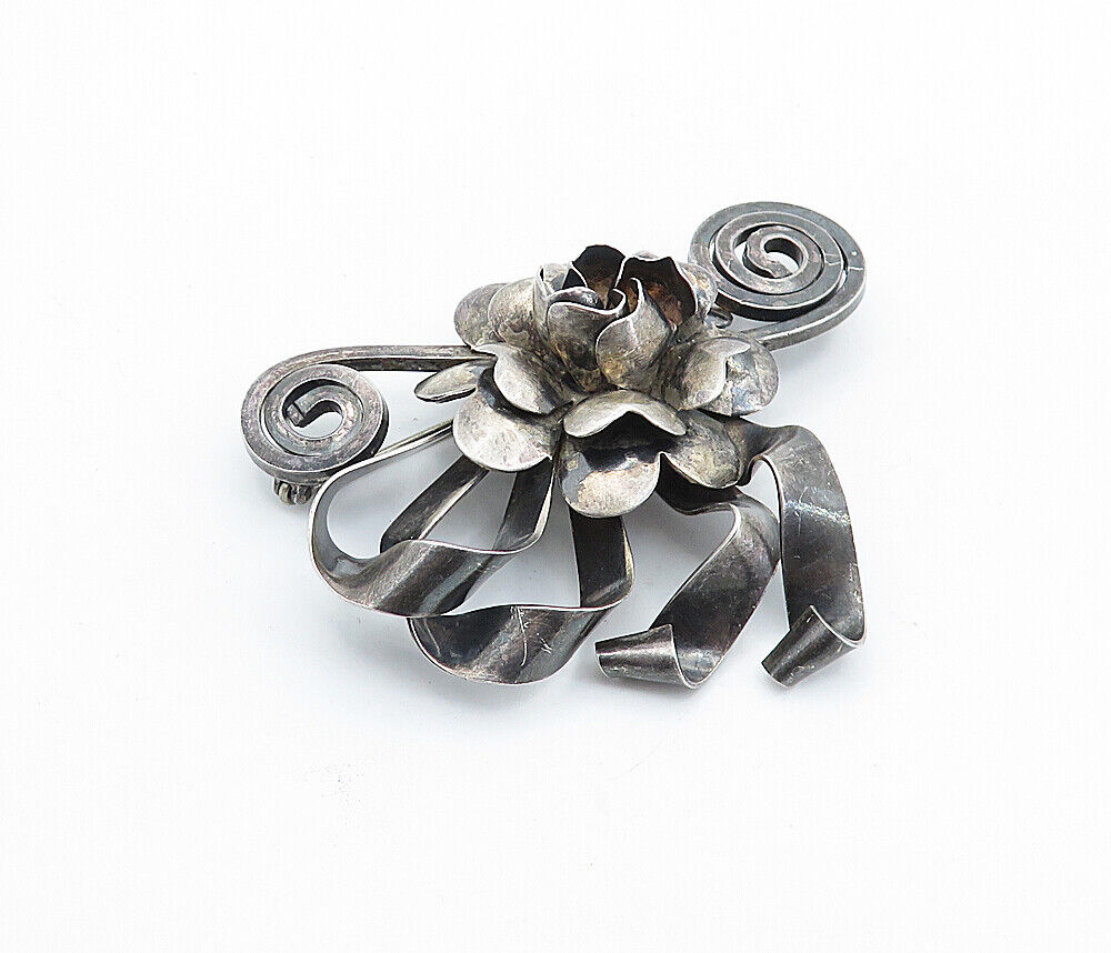 RAFFAELE 925 Silver - Vintage Oxidized Flower Rib… - image 2