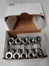 Box of 10 Parker 8ET8-316 Compression Fitting Stainless Steel 1/2" A-LOK 316 SS