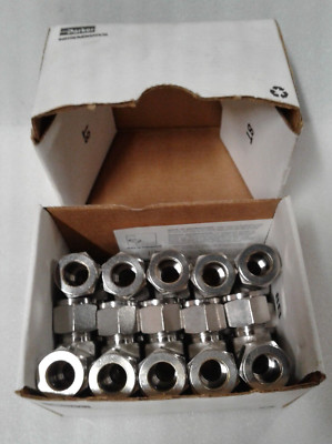 Box of 10 Parker 8ET8-316 Compression Fitting Stainless Steel 1/2'' A-LOK 316 SS