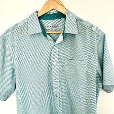 Nick Graham Men  s Short Sleeves Button Shirt Stretch Modern Fit Size Large E19