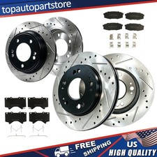 Front And Rear Drilled Disc Rotors Pads For Toyota Land Cruiser 2016 2017 2018 Front And Rear Drilled Disc Rotors Pads For Toyota Land Cruiser 2016 2017 2018