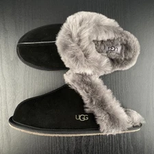 UGG Women's Scuffette II UGG Suede Upper Wool Slippers - Black/Grey