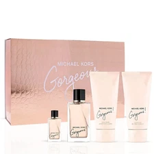 Gorgeous 4Pc Gift Set (3.4oz EDP Spray, 3.4oz Body Lotion, 3.4oz Shower Gel, 5ml