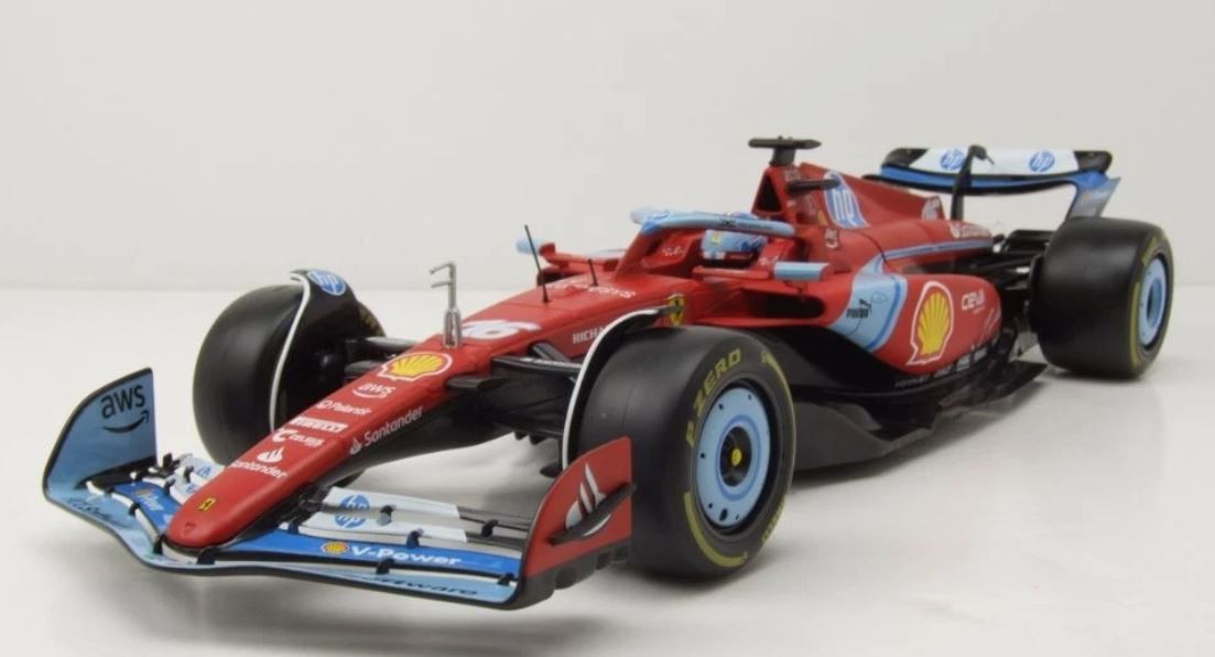 Ferrari SF24 Leclerc Miami GP maquette de collection 1/18 en métal injecté