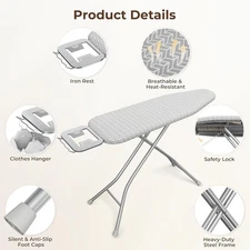 Yaheetech Foldable Ironing Board, Heavy Duty Iron Board with 9Adjustable Heights