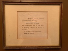 Antique Framed Funeral Invite - Jonathan Taylor - Second mo. (February) 3, 1837