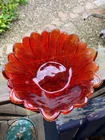 Vintage Indiana Glass Sunflower Candy Dish/Bowls 7” Red Carnival Style Sunset