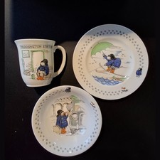 Coalport Paddington Bear Nursery Ware plate cup bowl 3pc Set England Bone China