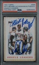 Witt Boone Lachemann 1987 Topps #556 Autographed Signed On Card PSA/DNA Auto