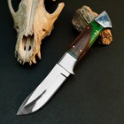 8.7" D2 Bushcraft Knife Full Tang Resin Handle Camping Survival Leather Sheath — photo 2