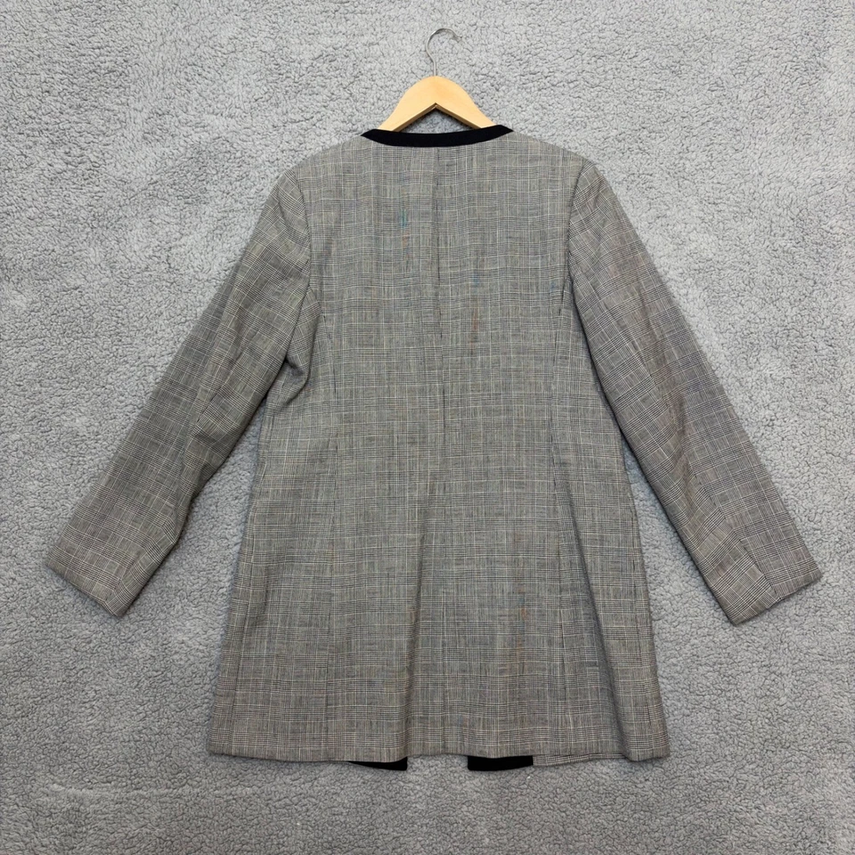 Chaqueta Blazer Pendleton Mujer 10 Negra A Cuadros 100% Lana Virgen Forrada Larga De Colección Foto 3 de 4