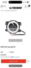Halo Fog Lights Pair W Bluetooth Controller Universal Rgb Led