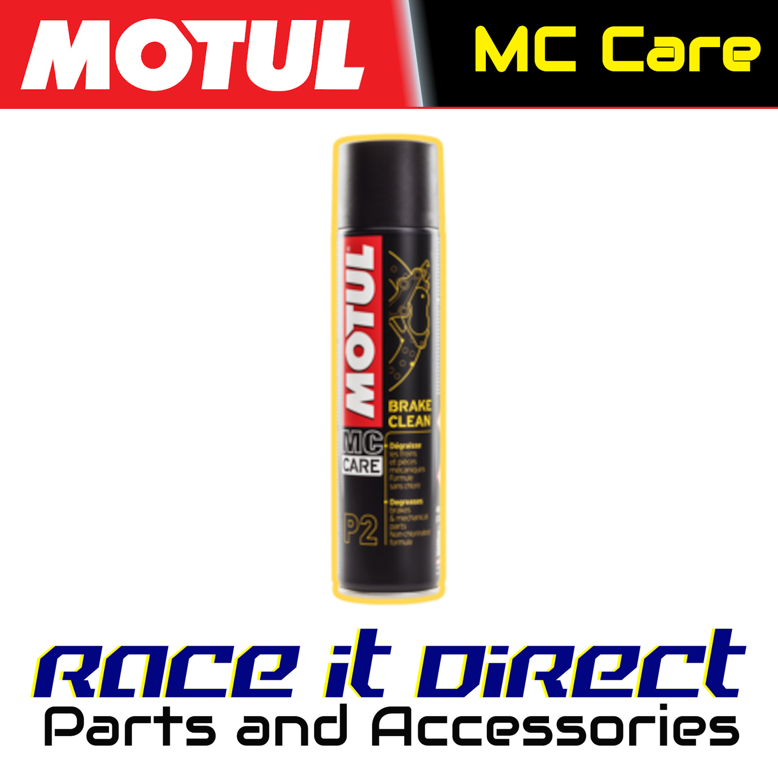 Motul MC Care P2 Brake Clean Motorcycle Cleaner & Degreaser Spray 400ml Aerosol