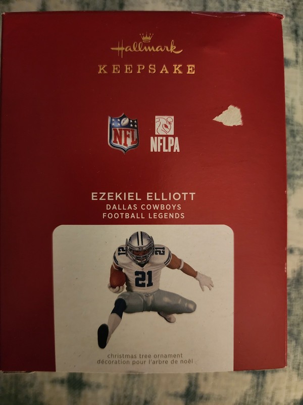 2021 Hallmark Keepsake Ornament Ezekiel Elliott Dallas Cowboys Football Legends