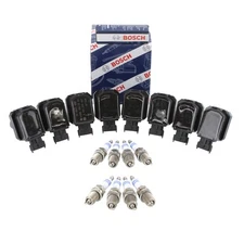 Bosch 8 Ignition Coils and 8 Double Iridium Spark Plugs Kit For MB W140 S420