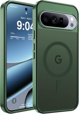 Magnetic Matte Case for Google Pixel 10/10 Pro 6.3-Inch Slim Translucent Green