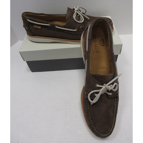 Sebago Boat Shoes Men 11.5 M Brown Crest Docksides Nubuck Leather Moccasin NEW