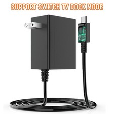 For Nintendo Switch AC Power Adapter 15V2.6A USB C Charger Cable Support TV Dock