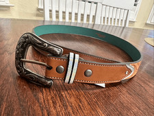 CatchFly Girls Teal and Brown Western Belt Size XL New