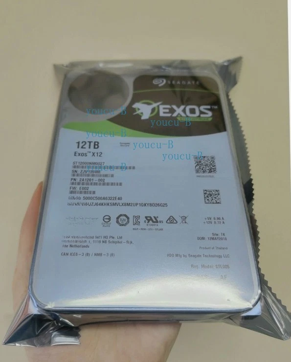 ST12000NM0027 Seagate Exos 12Gb/s X12 12TB 7.2K 256MB SAS 3.5" Hard Disk Drive - Image 2 of 3