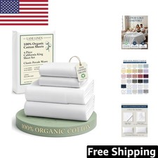 Luxury Organic Cotton California King Sheets Set - Fits 15" Deep Mattress
