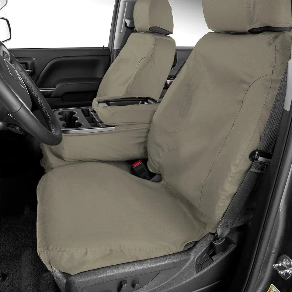 For Ford F-150 97-01 SeatSaver Polycotton 1st Row Misty Gray Custom Seat Covers - Image 4 of 4