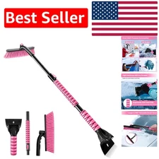 44" Ice Scraper & Snow Brush with Non-Scratch Bristles – 360° Flexibility
