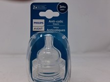 Philips Avent Medium Flow 3m Anti-Colic Baby Bottle Nipples Pack of 2  W